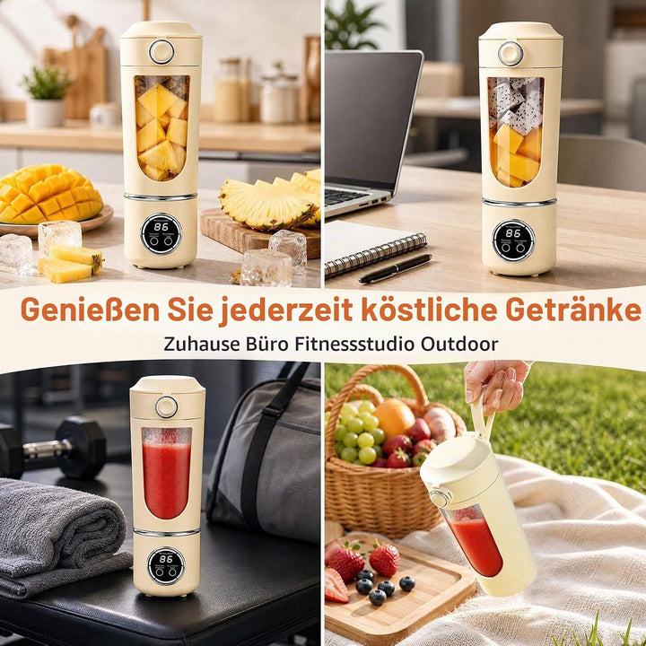 Herbst Tragbarer Mixer 700ml, Mixer Smoothie Maker To Go mit 12 EdelstahlKlingen, Klein Portable Ble