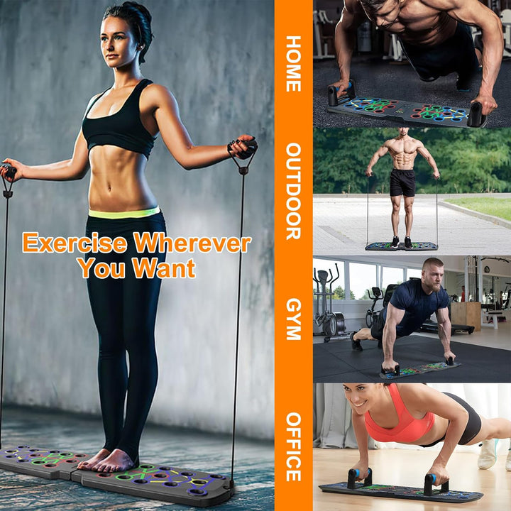 Liegestützbrett mit Zähler Faltbare Multifunktion Liegestütze Brett 30 in 1 Push Up Rack Board Schul