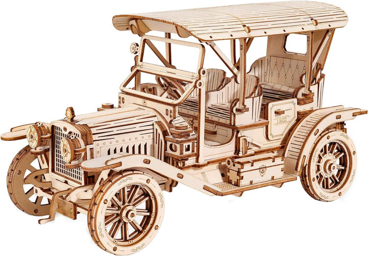 ROBOTIME 3D Puzzle Oldtimer Auto Modellbau aus Holz | DIY Holzpuzzle Modellbausatz Bastelsets Gesche