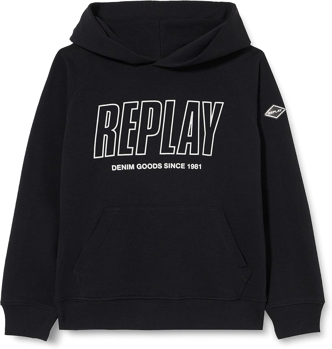 Replay Jungen Kapuzenpullover 4 Jahre Schwarz (098 Black), 4 Jahre Schwarz (098 Black)