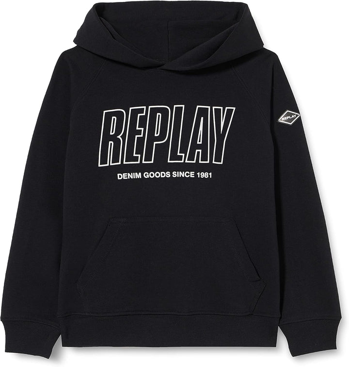 Replay Jungen Kapuzenpullover 4 Jahre Schwarz (098 Black), 4 Jahre Schwarz (098 Black)