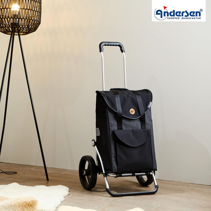 ANDERSEN Einkaufstrolley - Royal Shopper Senta 2.0 schwarz 49 L Einkaufswagen, stilvoll, wasserabwei