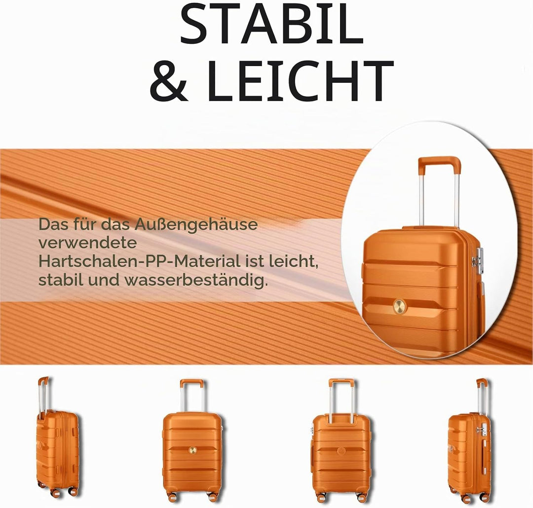 Sea choice Hartschalenkoffer Set 4 Teilig S/M/L/XL Rollkoffer Handgepäck 100% PP Reisekoffer mit 360