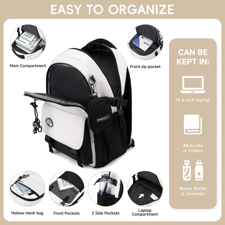 Amythe 2025 Schulrucksack Jungen Teenager, Gross Rucksack Schule Lässiger Oberstufe Schulranzen Wass