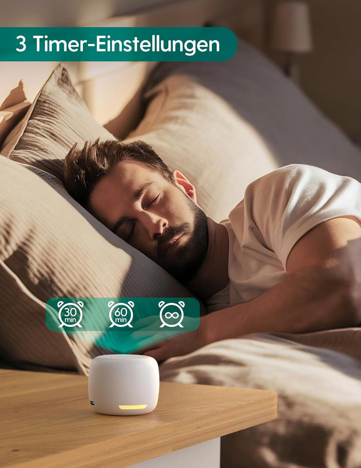 BABELIO White Noise Machine Baby Tragbare Mini-Soundmaschine für Erwachsene und Babys, Nachtlicht, 1