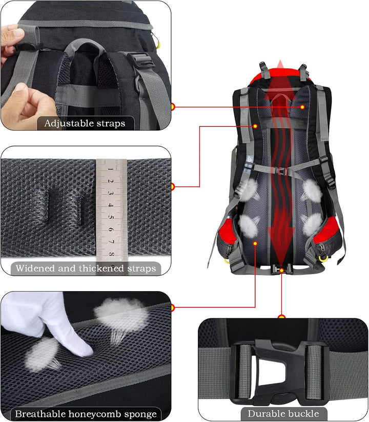 70L Trekkingrucksack Campingrucksack Reiserucksack Wanderrucksack Grosser Rucksack für Damen Herren