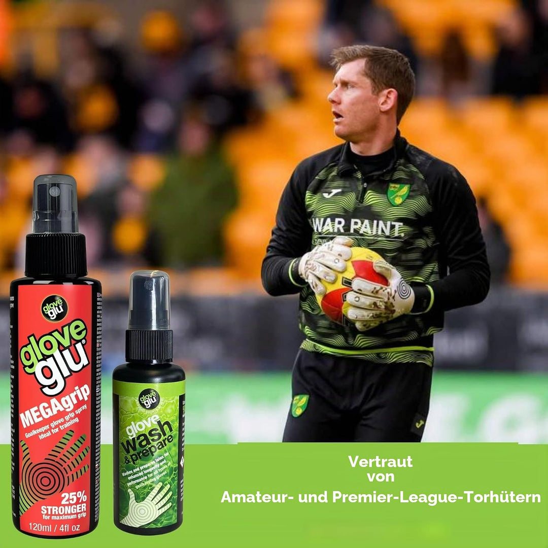 gloveglu Unisex Mega Bundle Grip 'N' WASH, Mega Grip 120ml and 50ml Glove Wash & Prepare. for All Go