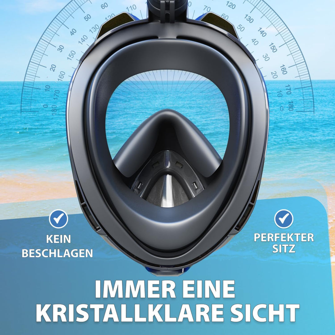 Die Preisgekrönte KAIMANA® Schnorchelmaske für Erwachsene & Kinder - absolut CO2 sicher - inkl. Trag