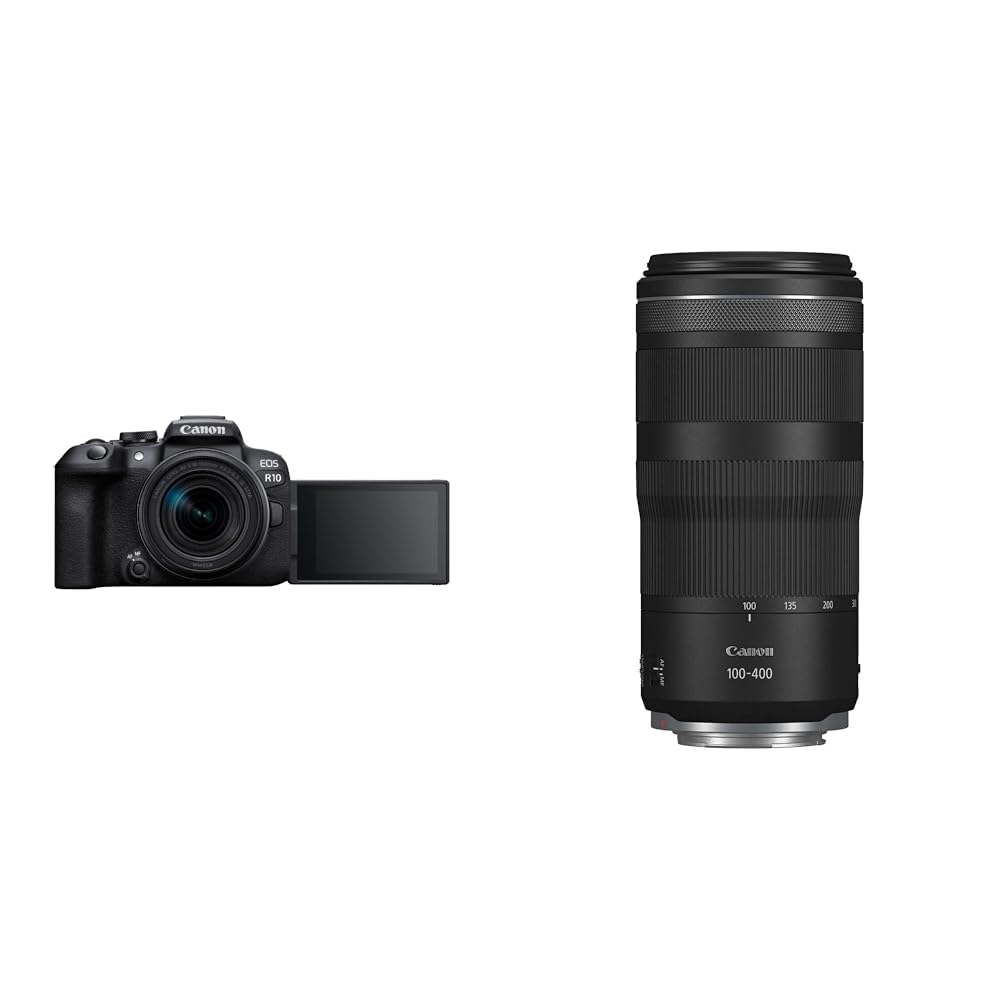 Canon EOS R10 Kamera spiegellose Camera + RF-S 18-150mm F4.5-6.3 is STM Objektiv schwarz & RF 100-40