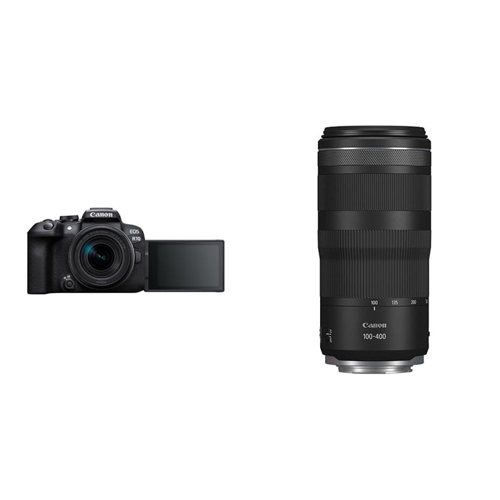 Canon EOS R10 Kamera spiegellose Camera + RF-S 18-150mm F4.5-6.3 is STM Objektiv schwarz & RF 100-40