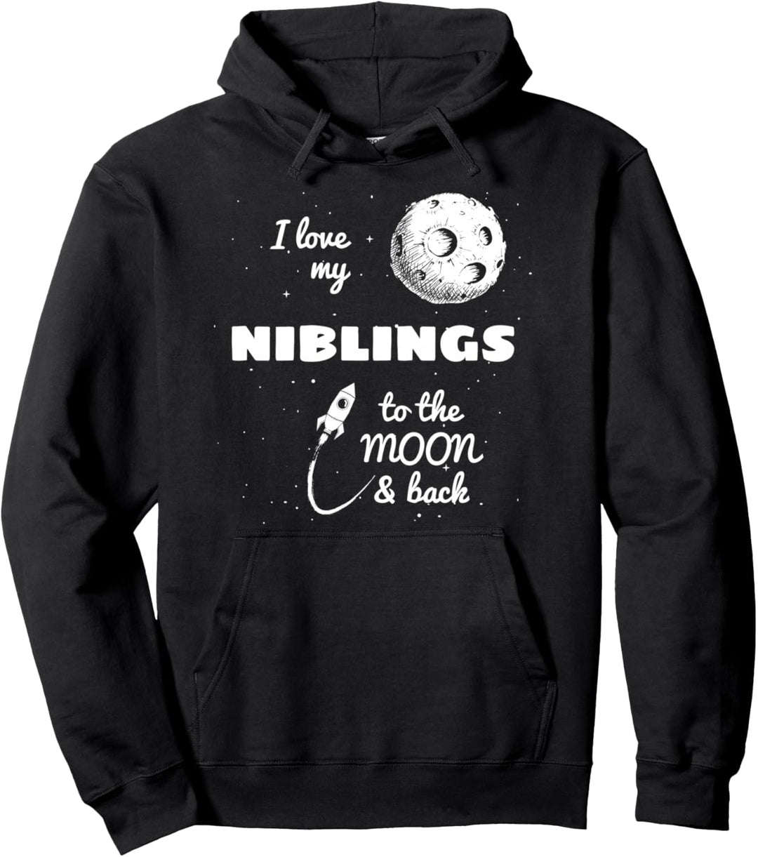 Ich liebe meine Geschwister zum Mond und zurück Pullover Hoodie