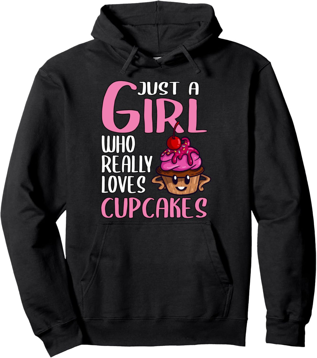 Damen Just A Girl Cupcake Geschenk Cupcake Pullover Hoodie