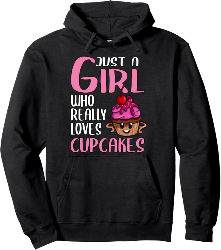 Damen Just A Girl Cupcake Geschenk Cupcake Pullover Hoodie