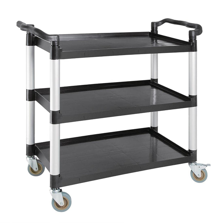 Vogue Kunststoff-Mehrwegwagen - gross, schwarz, 200 kg Kapazität, Grösse: 960x520x1070 mm, mit 2x ge