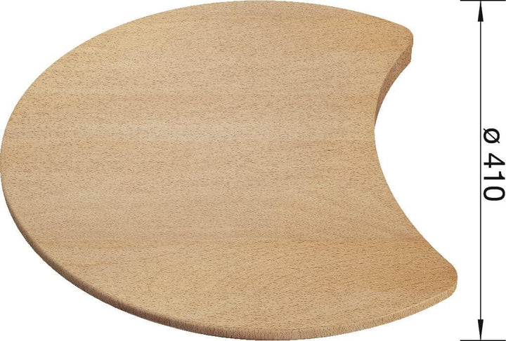 BLANCO Schneidbrett aus massiver Buche | Durchmesser: 410 mm (auf Halbmond)