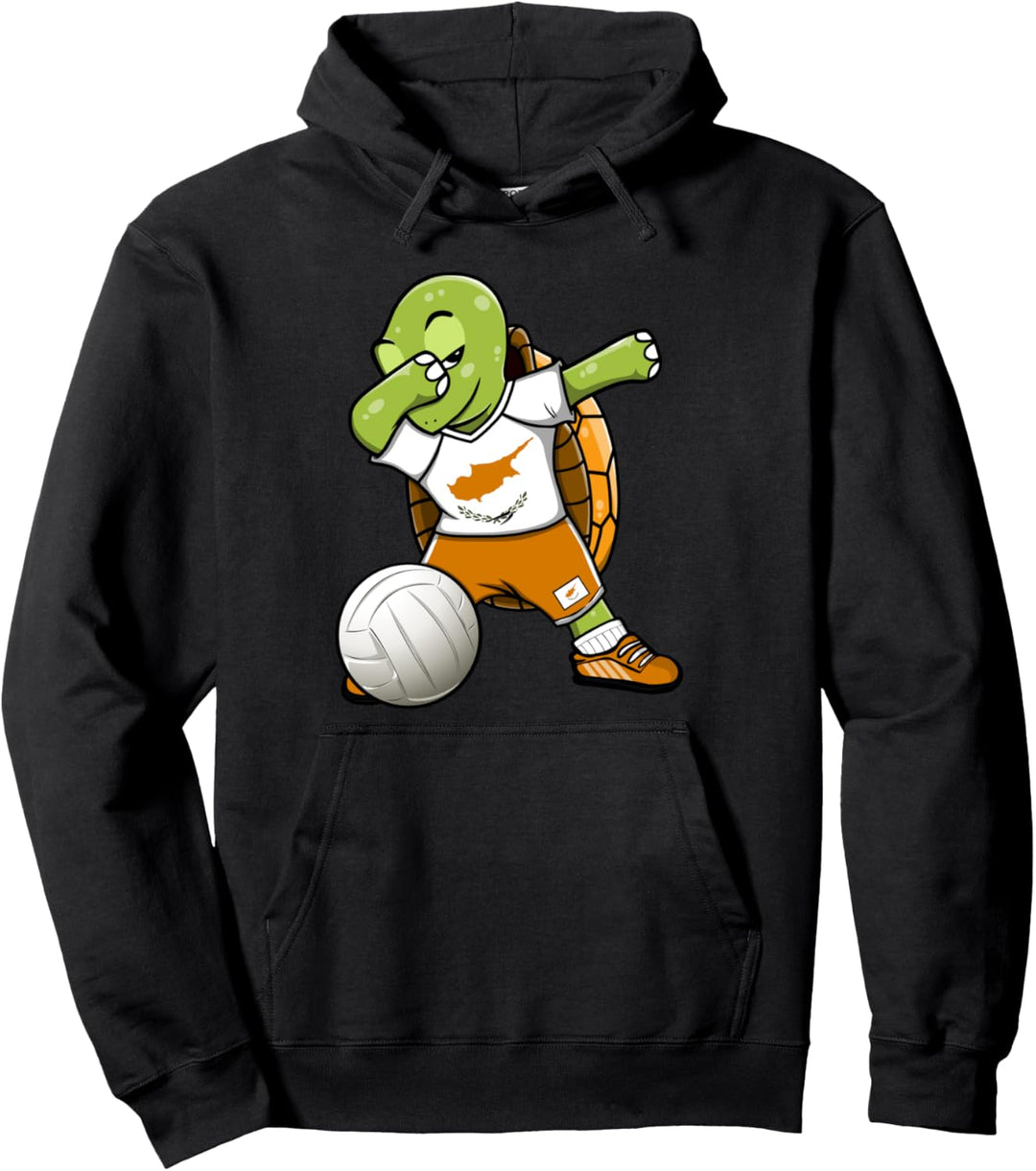 Dabbing Schildkröte Zypern Volleyball Zypriotische Flagge Pullover Hoodie