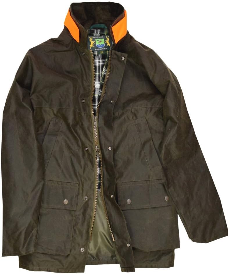 Wachsjacke New England Jager | Robuste Wind- und wasserdichte Regenjacke | Für Jäger mit Hasentasche