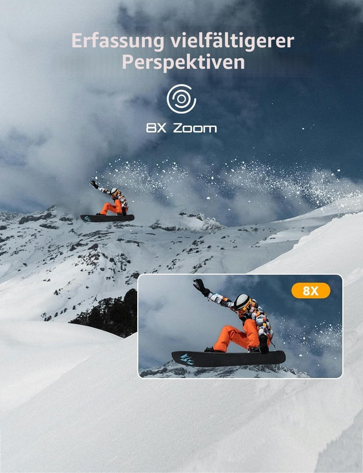 Apexcam 4K Action Cam 20MP mit 64GB Speicherkarte WiFi Sports Kamera Ultra HD Unterwasserkamera 40m