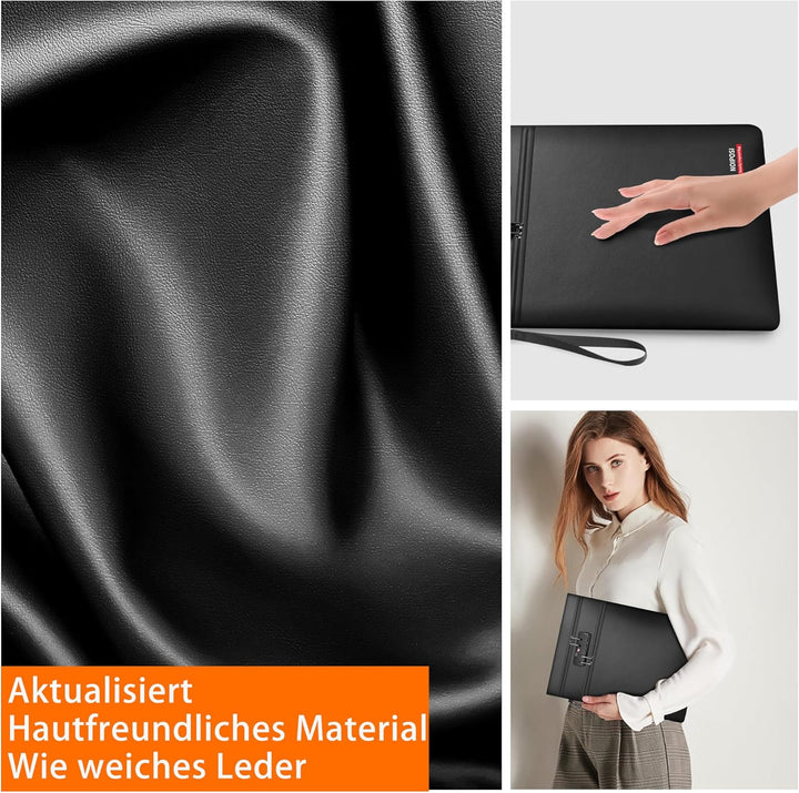 Noiposi 6400℉ Feuerfeste Dokumententasche mit Schloss, 38,1x27,9 cm Feuerfeste Tasche mit 2 Fächern
