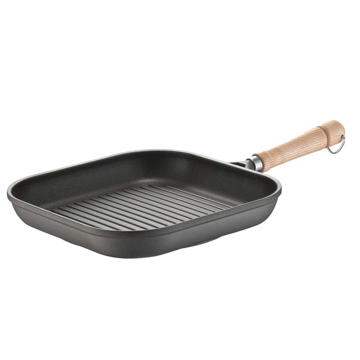 Berndes BONANZA Grillpfanne 28 x 28 cm, robuster Aluguss, antihaftversiegelt, eckig 28 cm Grillpfann