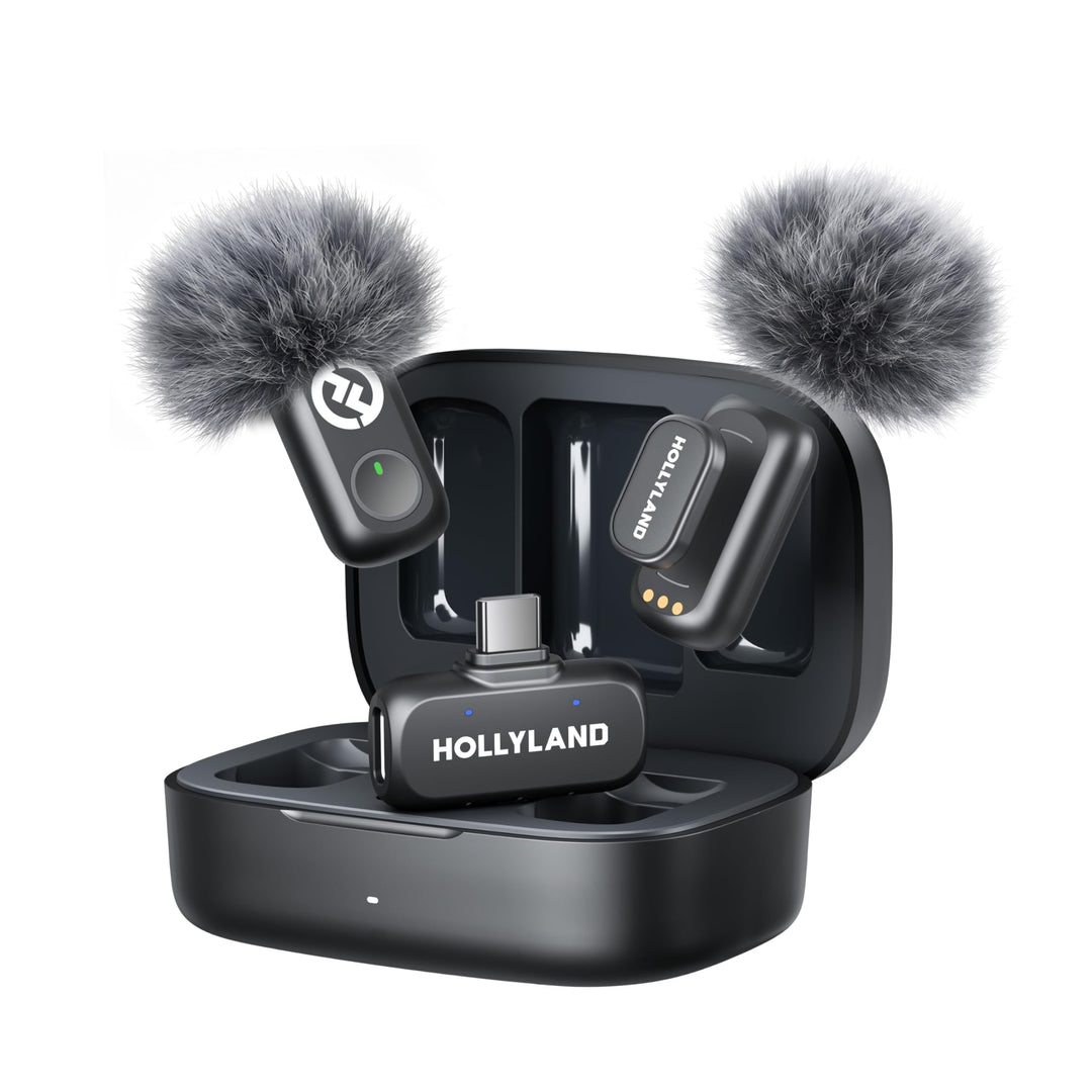 Hollyland Lark A1 Duo Wireless Lavalier Mikrofon für iPhone 15/16/17 &amp; Android,Kabellos Mini Microph