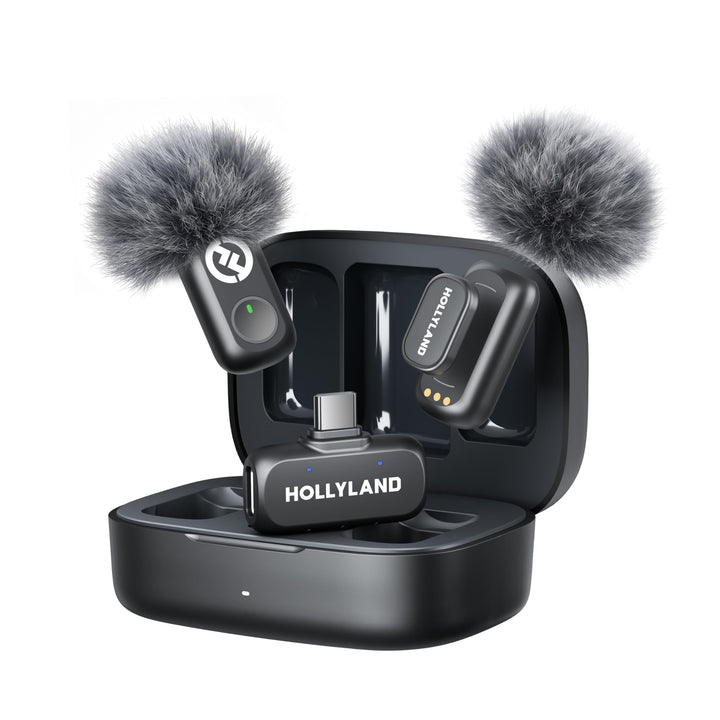 Hollyland Lark A1 Duo Wireless Lavalier Mikrofon für iPhone 15/16/17 &amp; Android,Kabellos Mini Microph