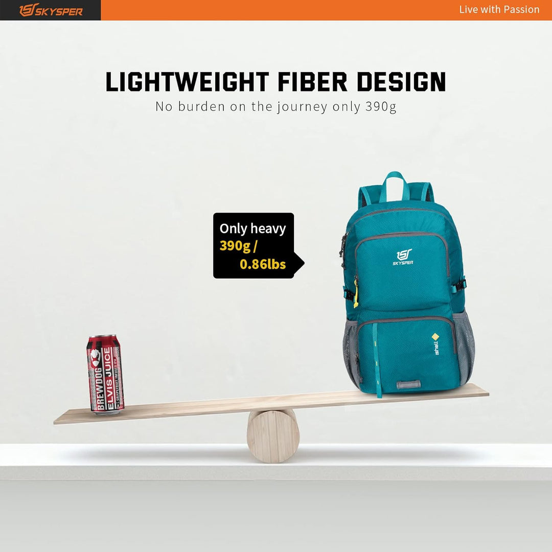 SKYSPER Ultraleichter Faltbarer Rucksack mit Nassfach - Wasserfest und Verstaubarer Daypack für Wand
