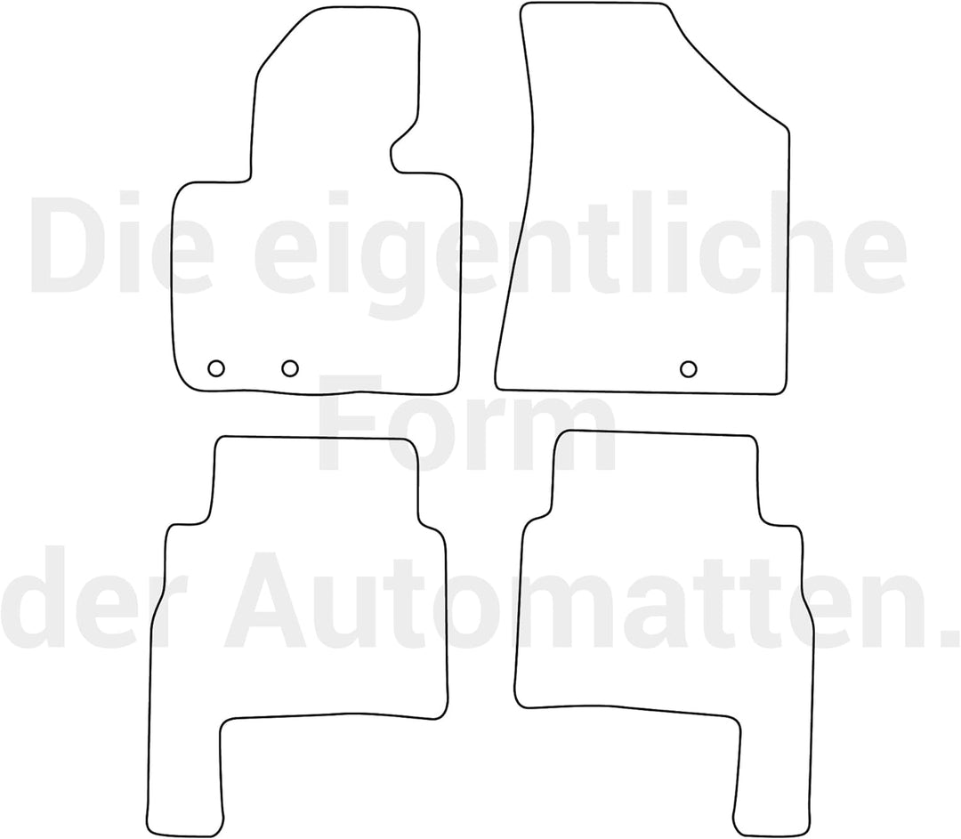 moto-MOLTICO Fussmatten Auto Velours Autoteppiche Schwarz Automatten Set 4-teilig passend für Kia So