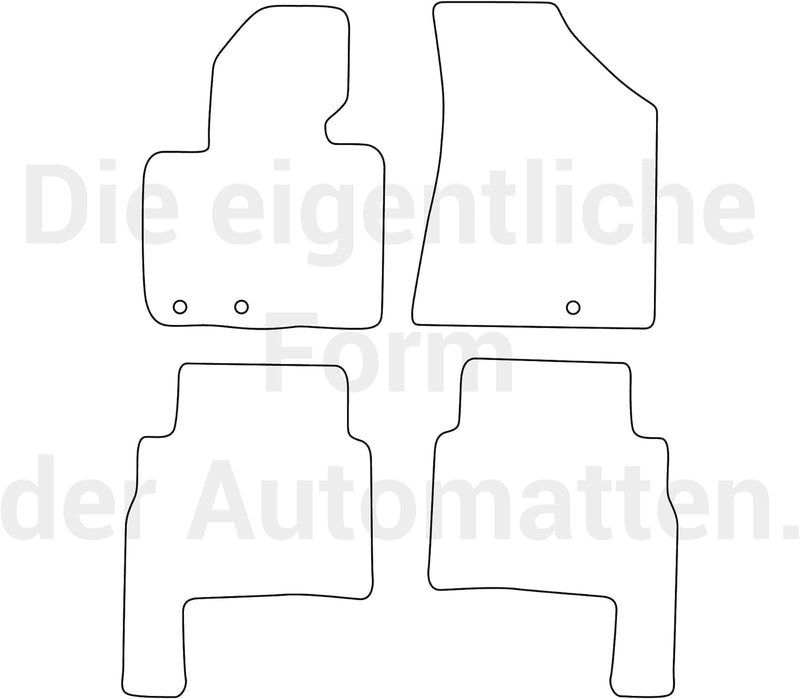 moto-MOLTICO Fussmatten Auto Velours Autoteppiche Schwarz Automatten Set 4-teilig passend für Kia So