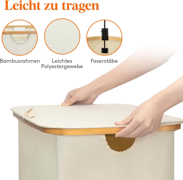 Lifewit 120L Pfandflaschen Sammelbehälter 2 fächer mit Deckel, Gross Pfandflaschen Behälter 2 Traget