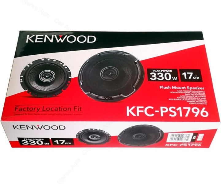 Kenwood KFC-PS1796 2-Wege-Koaxial-Lautsprecher, 17 cm, Auto-Lautsprecher mit Surround-Sound, Woofer
