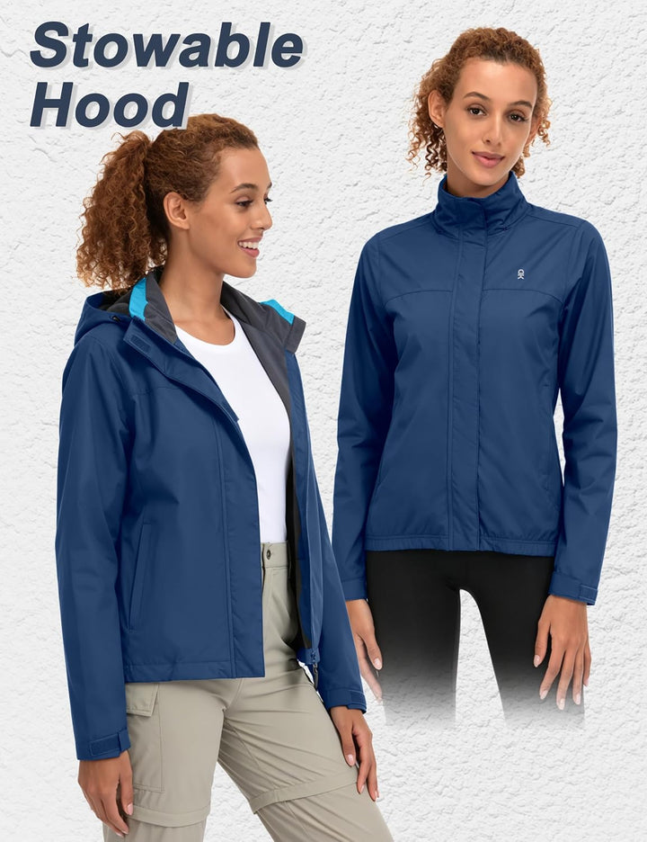 Little Donkey Andy Damen wasserdichte Regenjacke Leichte atmungsaktivem Regenjacke für Outdoor-Windb