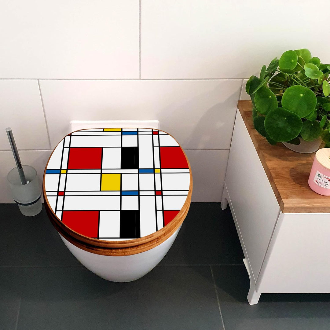 banjado Design WC Sitz Bambus Absenkautomatik 45,8x37,5cm - Toilettendeckel mit Absenkautomatik Holz