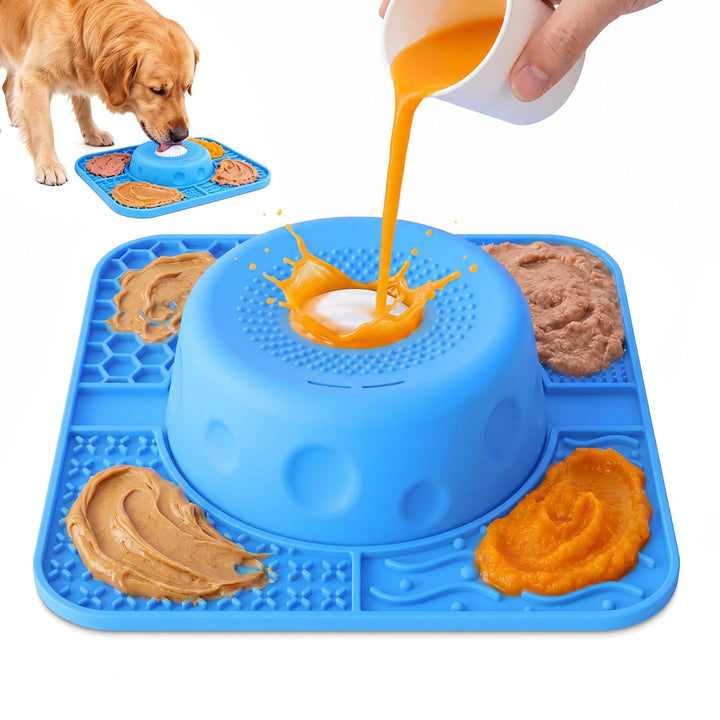 Anti Schling Napf &amp; Schleckmatte für Hunde, für flüssige Leckerlis, M
