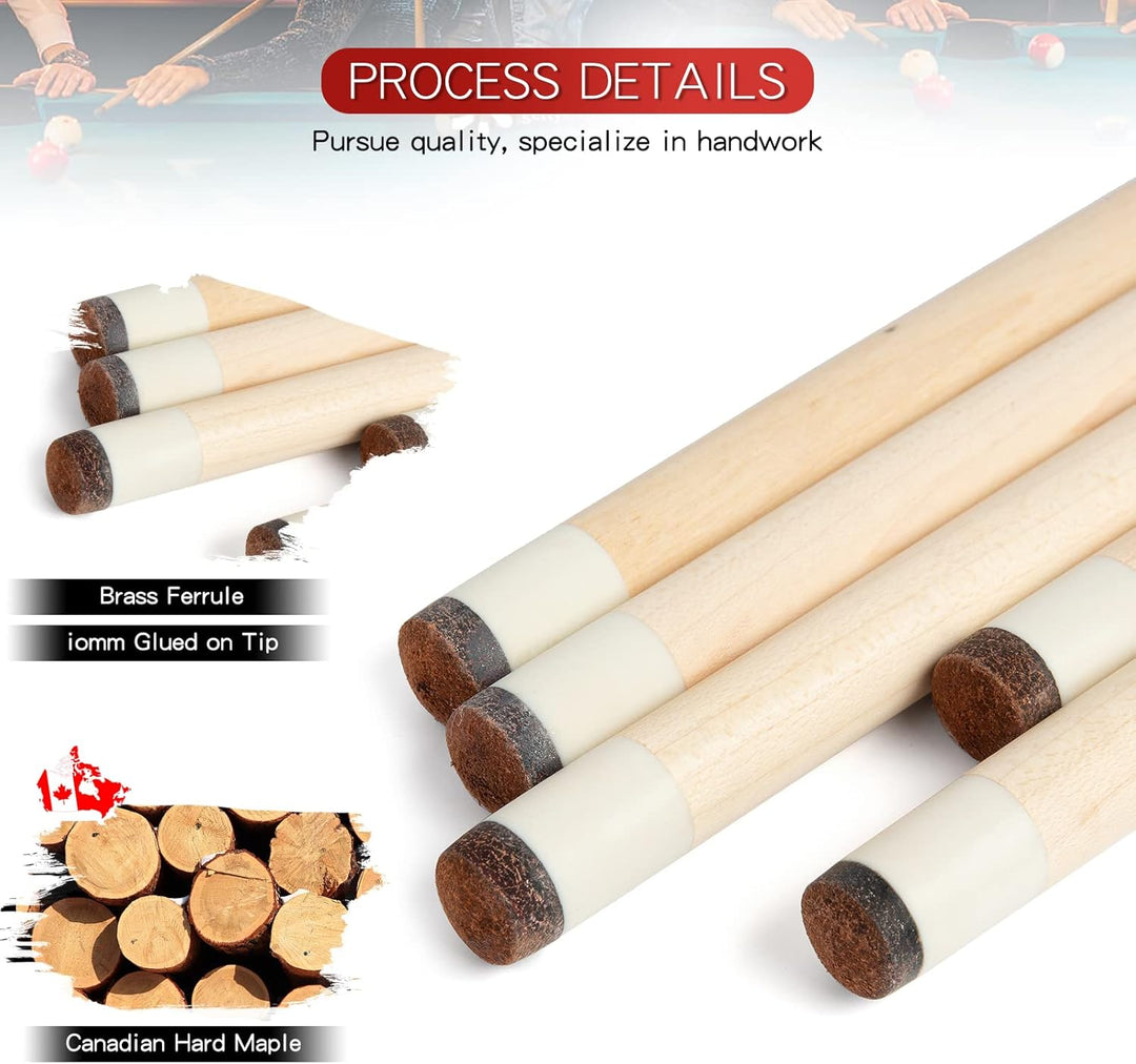 Pool Cue Stick - 58 inch Maple Billiard Pool Stick, 2-Piece Billiard Pool Cue Stick, 19/20 oz 1/2 Ma