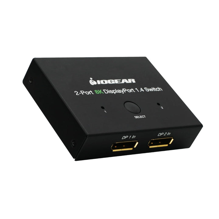 IOGEAR Displayport Switch, 8K Displayport 1.4 Splitter, 2 Eingänge 1 Ausgang 8K@60Hz 4K@120Hz Konver