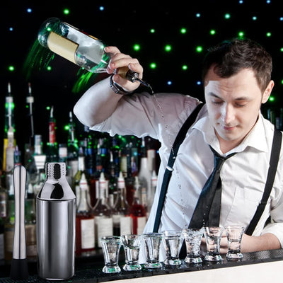 Tonsooze Cocktail Set, 18 Stück Edelstahl Cocktail Zubehör Mix Set, Cocktail Shaker, Party Essential