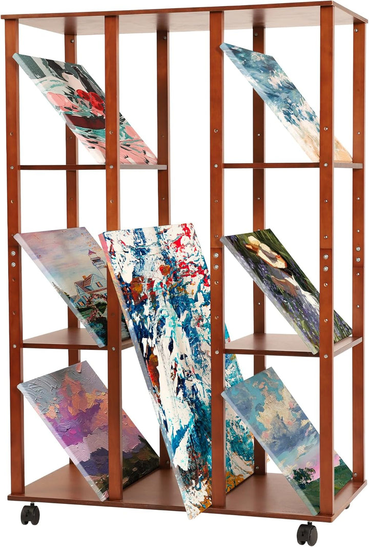 VISWIN Klappbares Holzregal für grosse Drucke - Perfekt für die Anzeige von Leinwand, Kunst, Drucke,