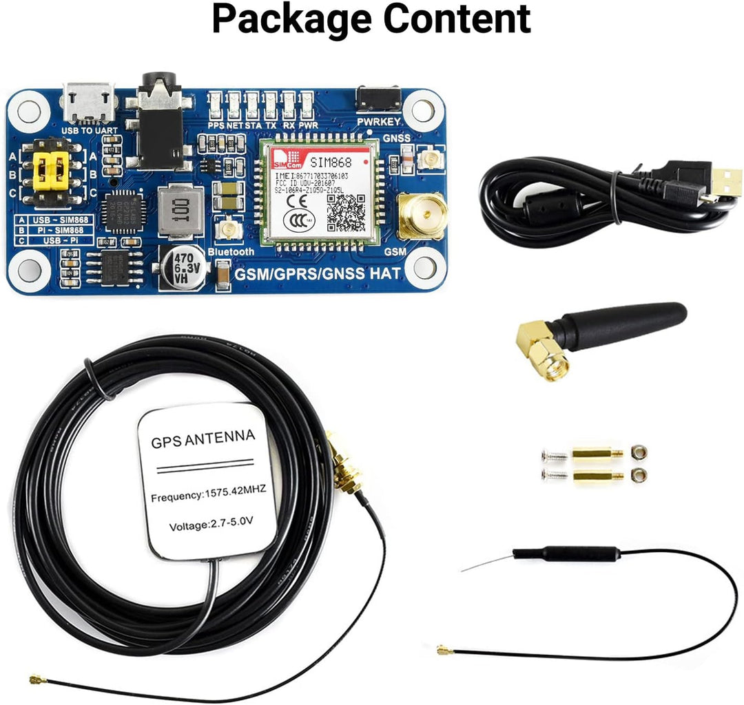 Waveshare GSM/GPRS/GNSS HAT Expansion Board Compatible with Raspberry Pi,with Low-Power Consumption