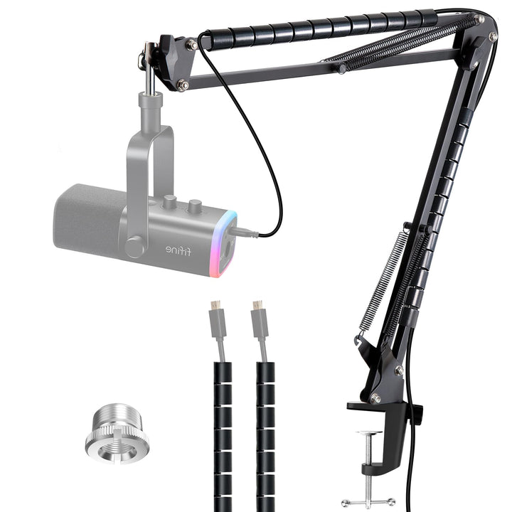 FIFINE AM8 Mikrofonarm Boom Arm - Mikrofon Schwenkarmständer kompatibel mit FIFINE Recording XLR/USB