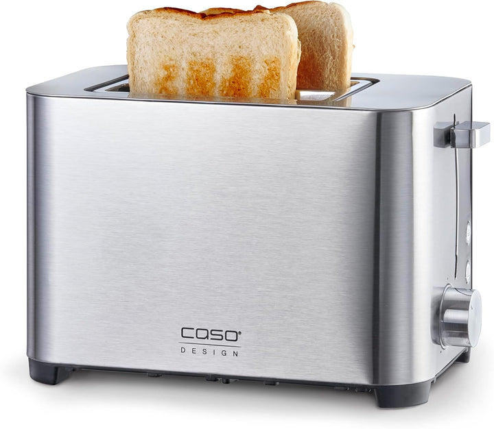 CASO Classico T2 Duo – Edelstahl Toaster für 2 Scheiben, 38 mm breite Schlitze, 5 Bräunungsstufen, L