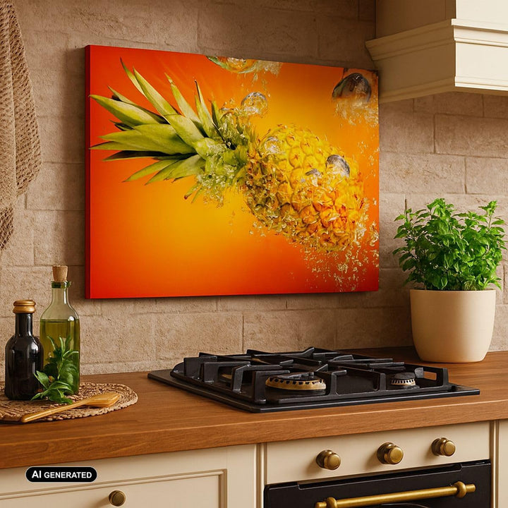Bilder auf Leinwand Karibik ananas frucht gesund Leinwandbild 70x50cm Wandbilder Dekoration Wohnzimm