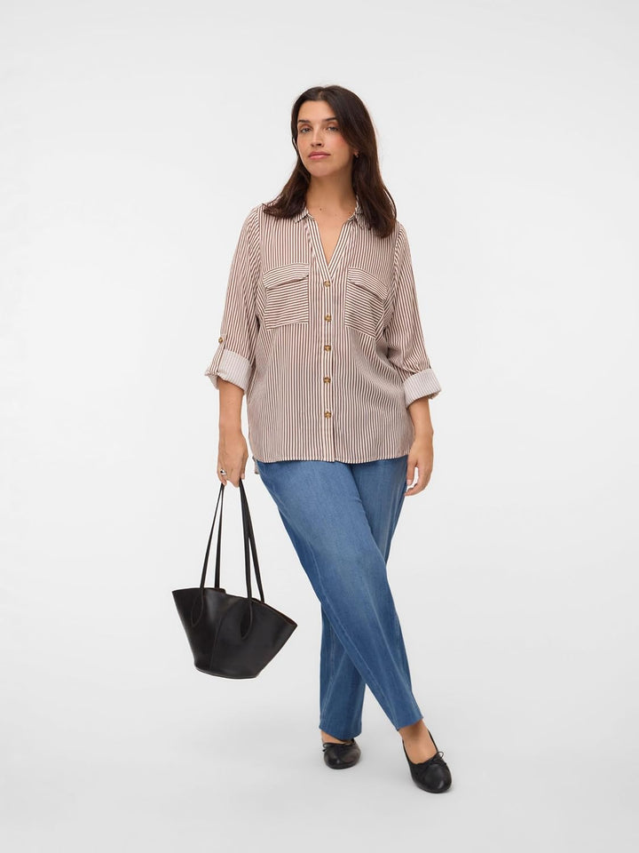 VERO MODA Female Hemd VMCBUMPY Hemd | Shirt 44 Cocoa Brown, 44 Cocoa Brown