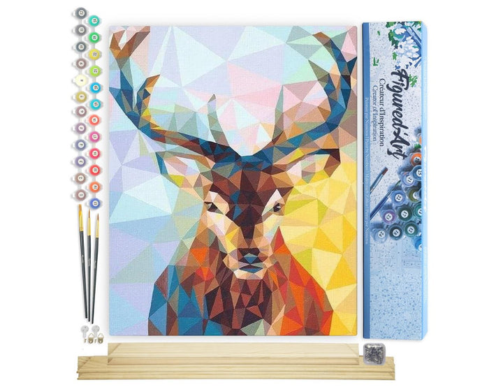 Figured'Art Malen Nach Zahlen Erwachsene Mit Rahmen Modernes Rentier - Paint by Numbers Basteln DIY