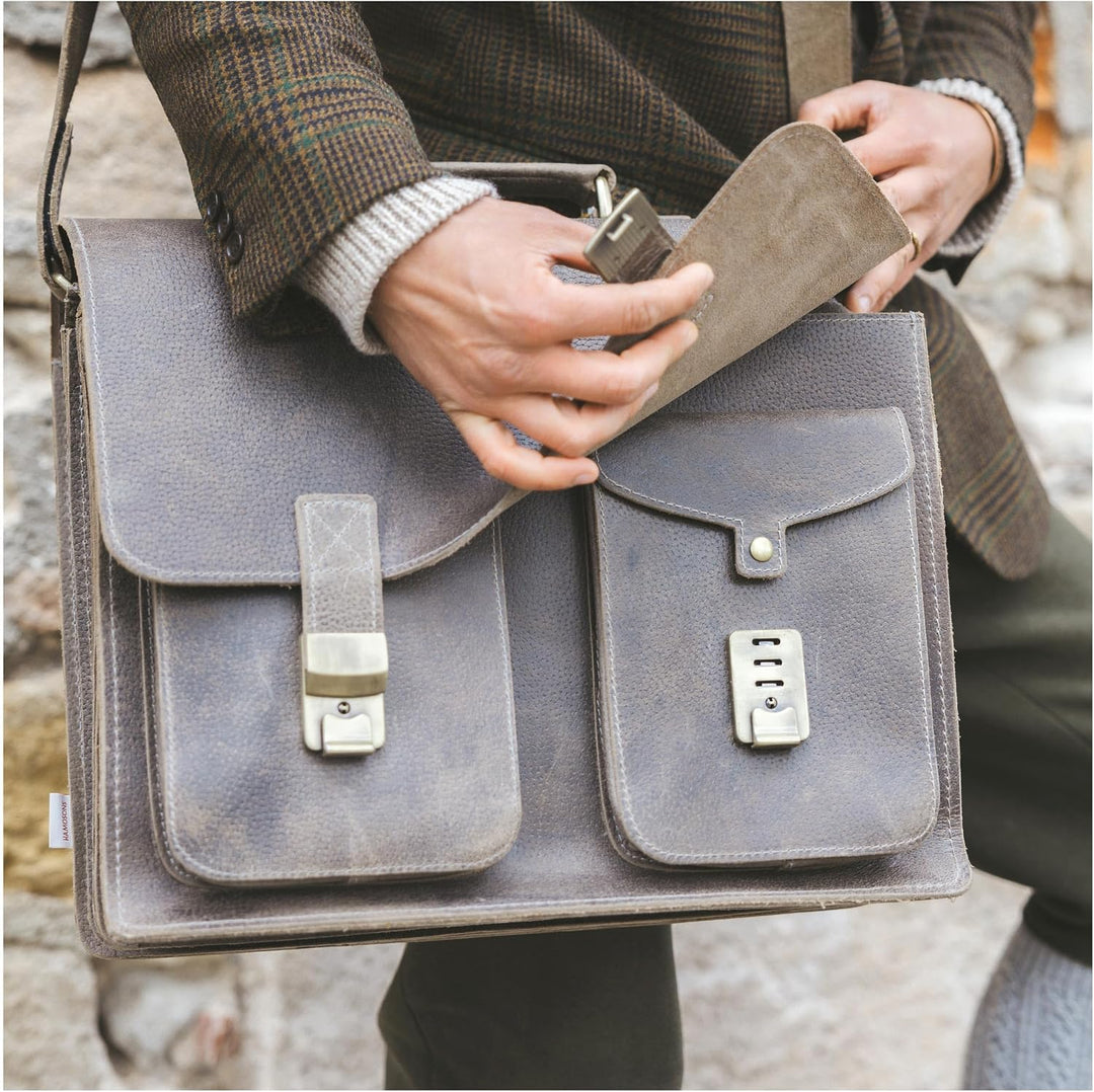 Grosse Aktentasche Lehrertasche Grösse XL aus Leder, für Damen und Herren, in verschiedenen Farben,
