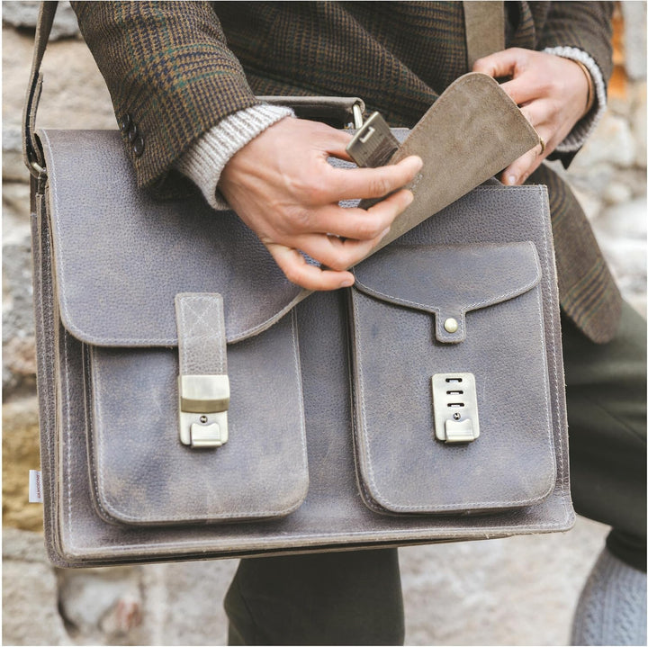 Grosse Aktentasche Lehrertasche Grösse XL aus Leder, für Damen und Herren, in verschiedenen Farben,