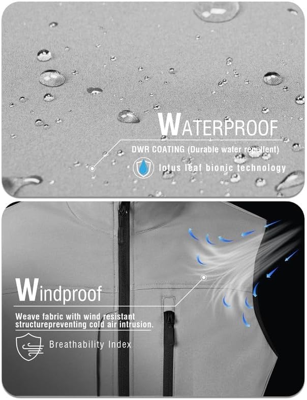 Leichte Softshell Weste für Herren, Bodywarmer Fleece Weste Full Zipp Softshellweste, Weste Herren O