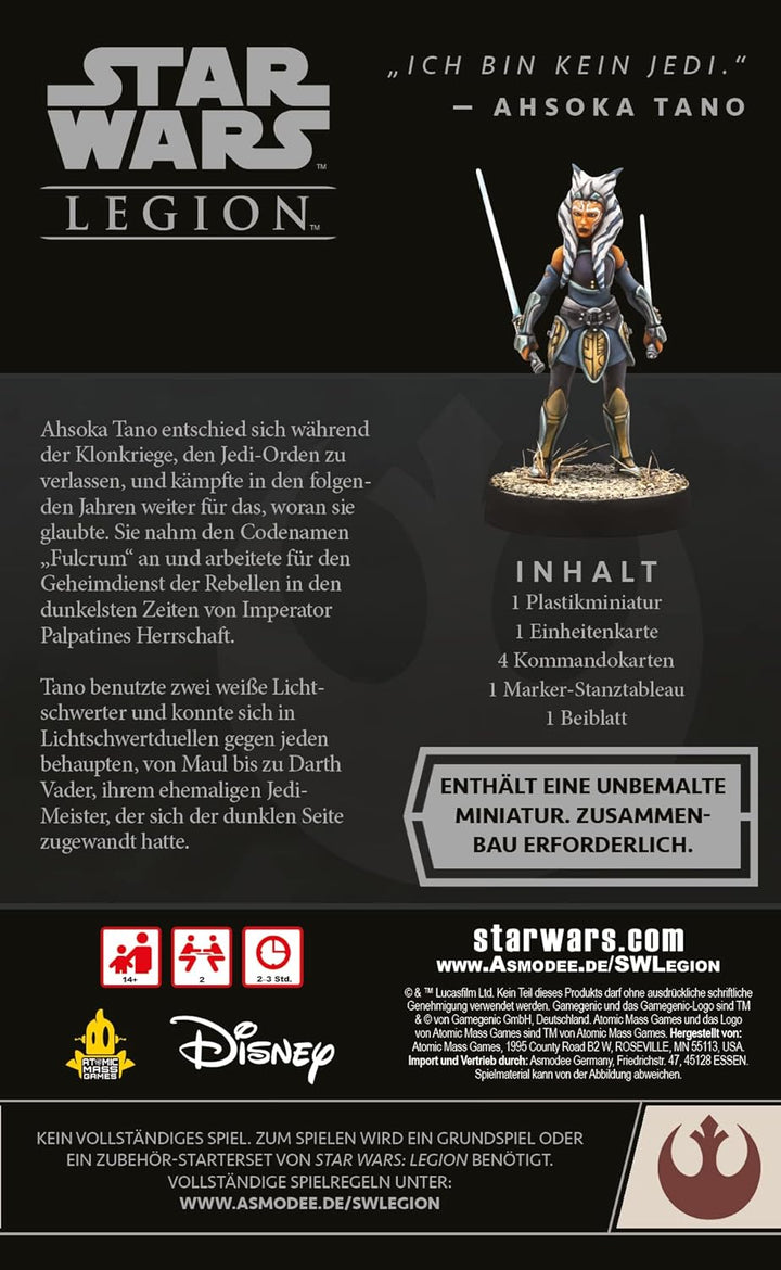 Atomic Mass Games | Star Wars Legion – Ahsoka Tano | Agent-Erweiterung | Tabletop | 2 Spieler | Ab 1