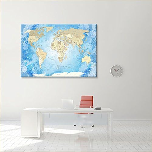 Worldmap Frozen, 100 x 70 cm, einteilig, Premium ohne Kork, englisch Frozen 100 x 70 cm, einteilig,