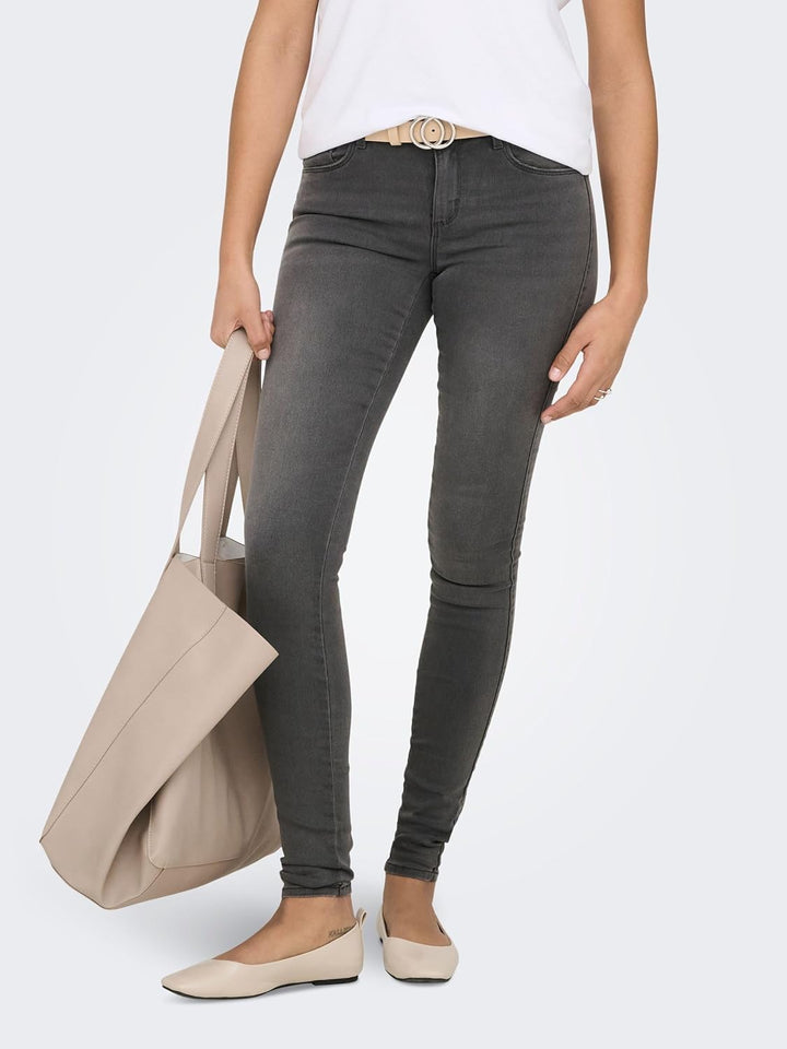 ONLY Female Skinny Jeans ONLROYAL Mittlere Taille Skinny Fit Jeans, XS / 34L Grau (Dark Grey Denim)